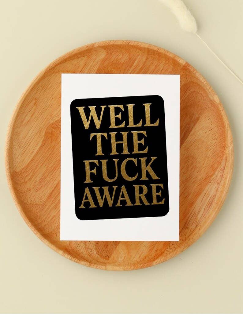 Dark Fantasy Reader Sticker - ‘Well the Fuck Aware’ - Booktok Humor: 2 inches x 3 inches