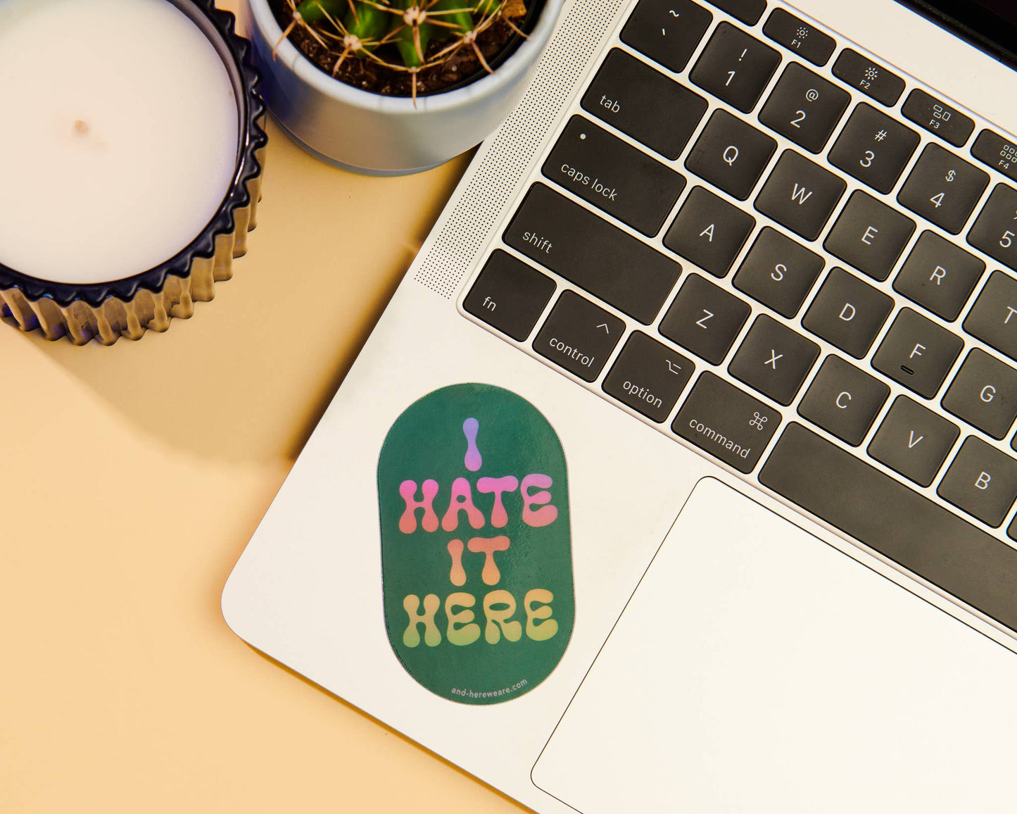 Holographic Vinyl Sticker—I Hate It Here (Relatable)