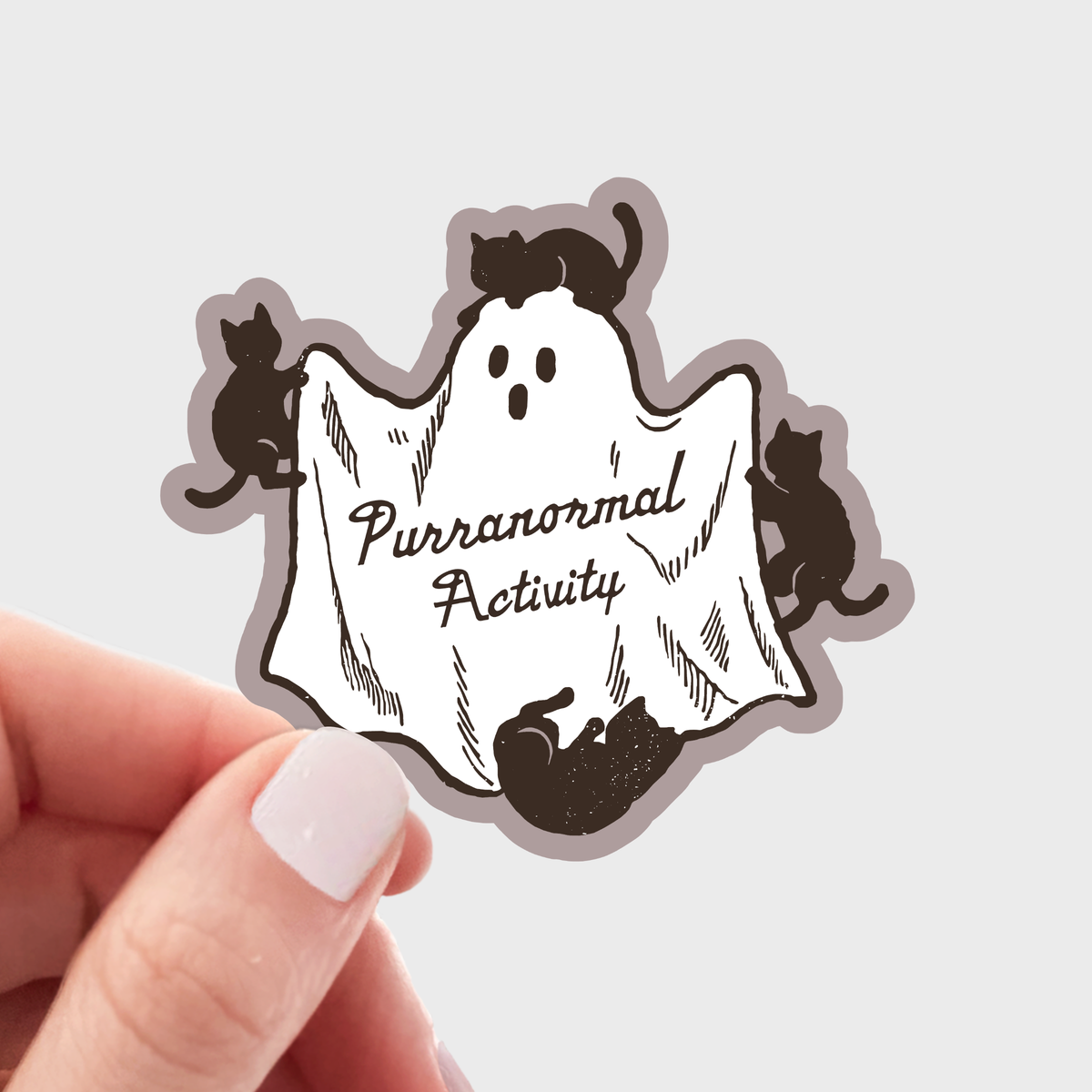 Purranormal Activity Sticker - ghost, halloween, cat, fall