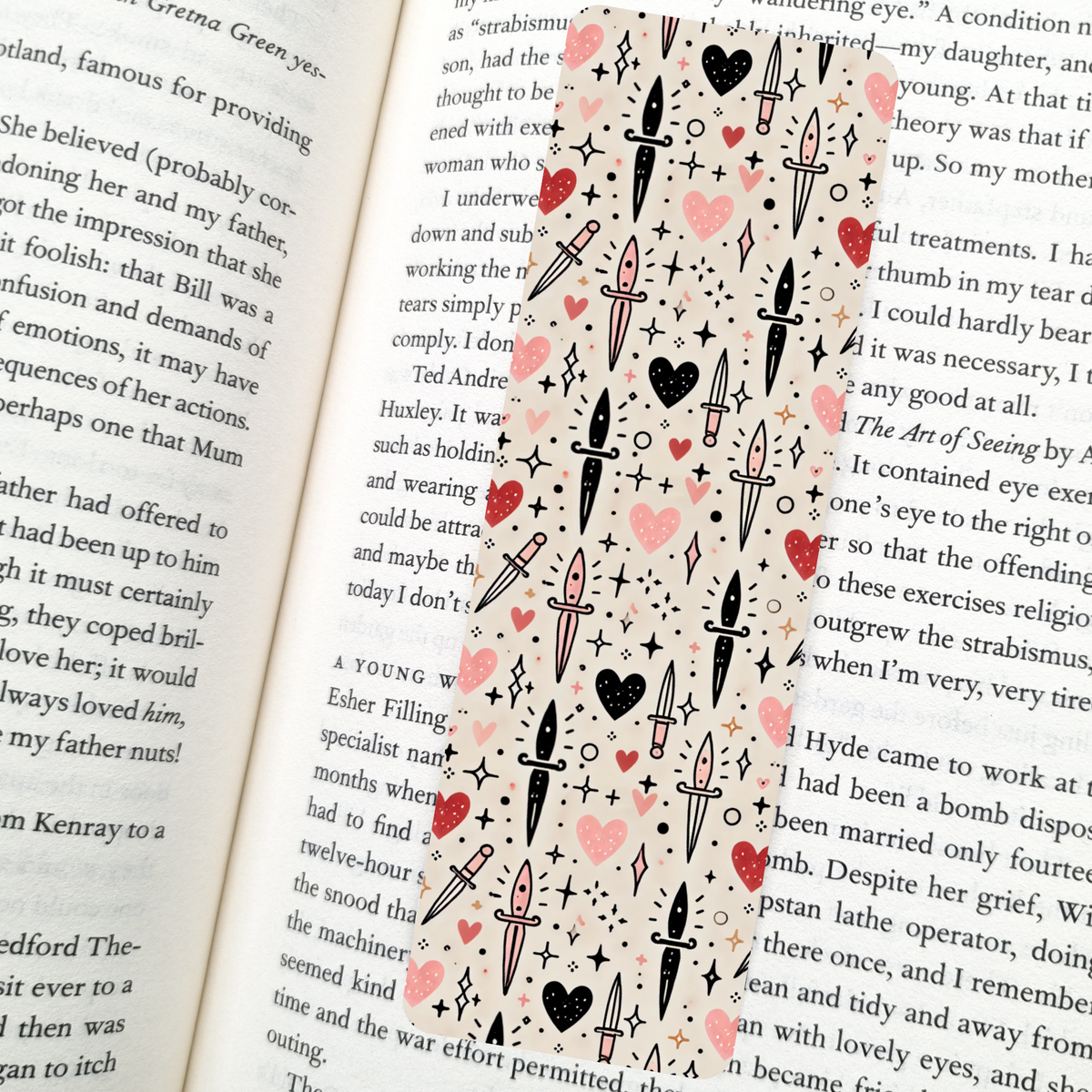 Hearts And Daggers Bookmark | Dark Romance Reader