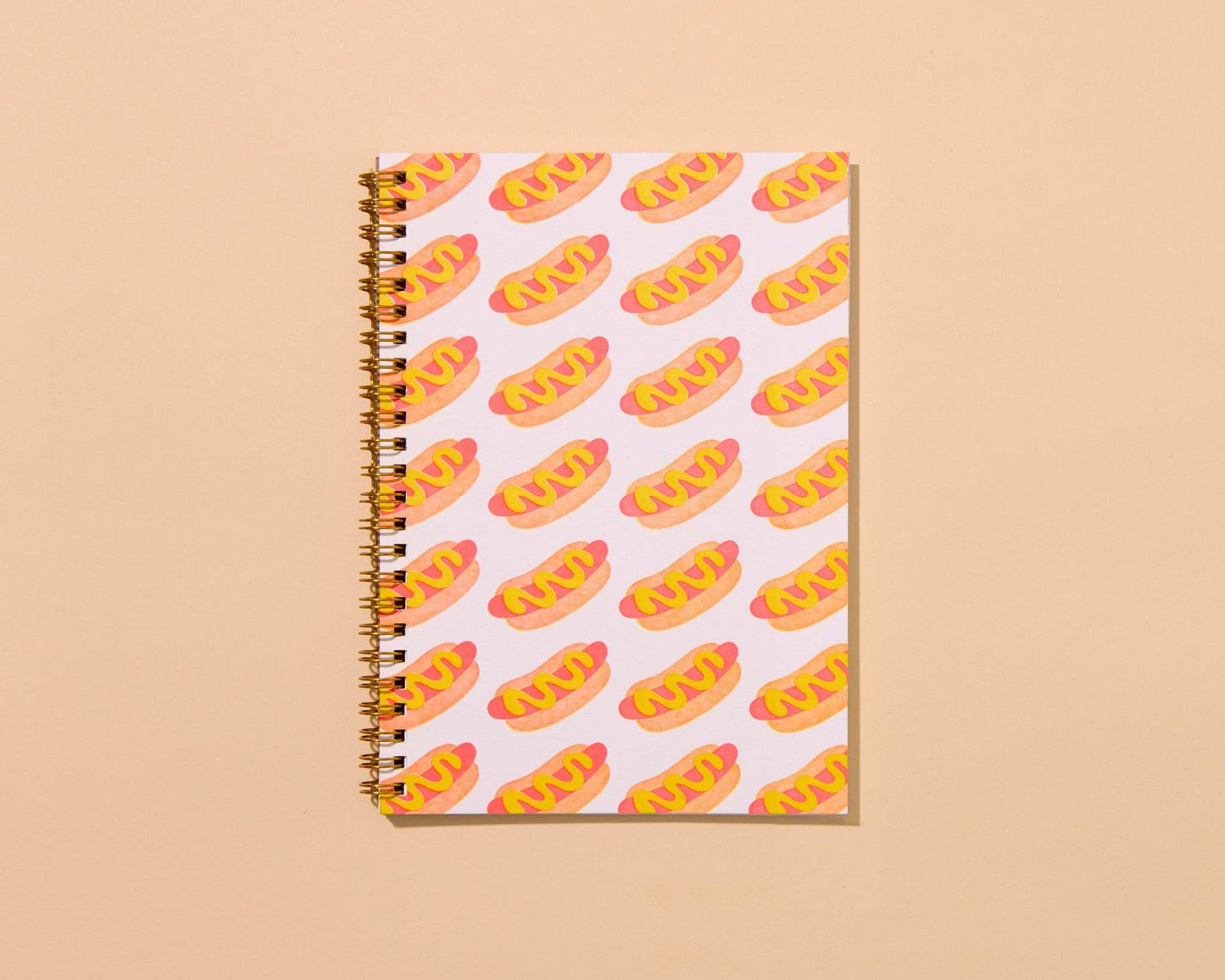 Letterpress A5 Spiral Notebook—Hot Dogs (Modern, Summer)