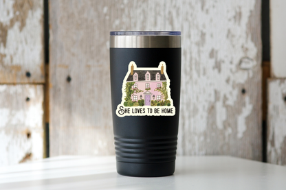 She Loves To Be Home Sticker - homebody, introvert, women