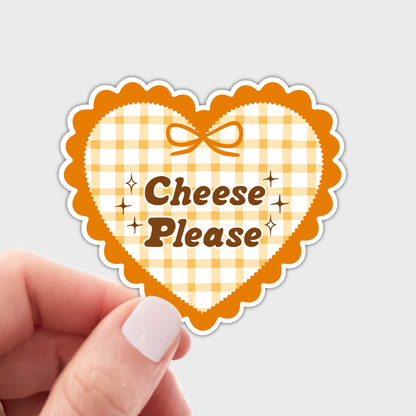 Cheese Please Sticker - coquette, heart, shop, shack, snack