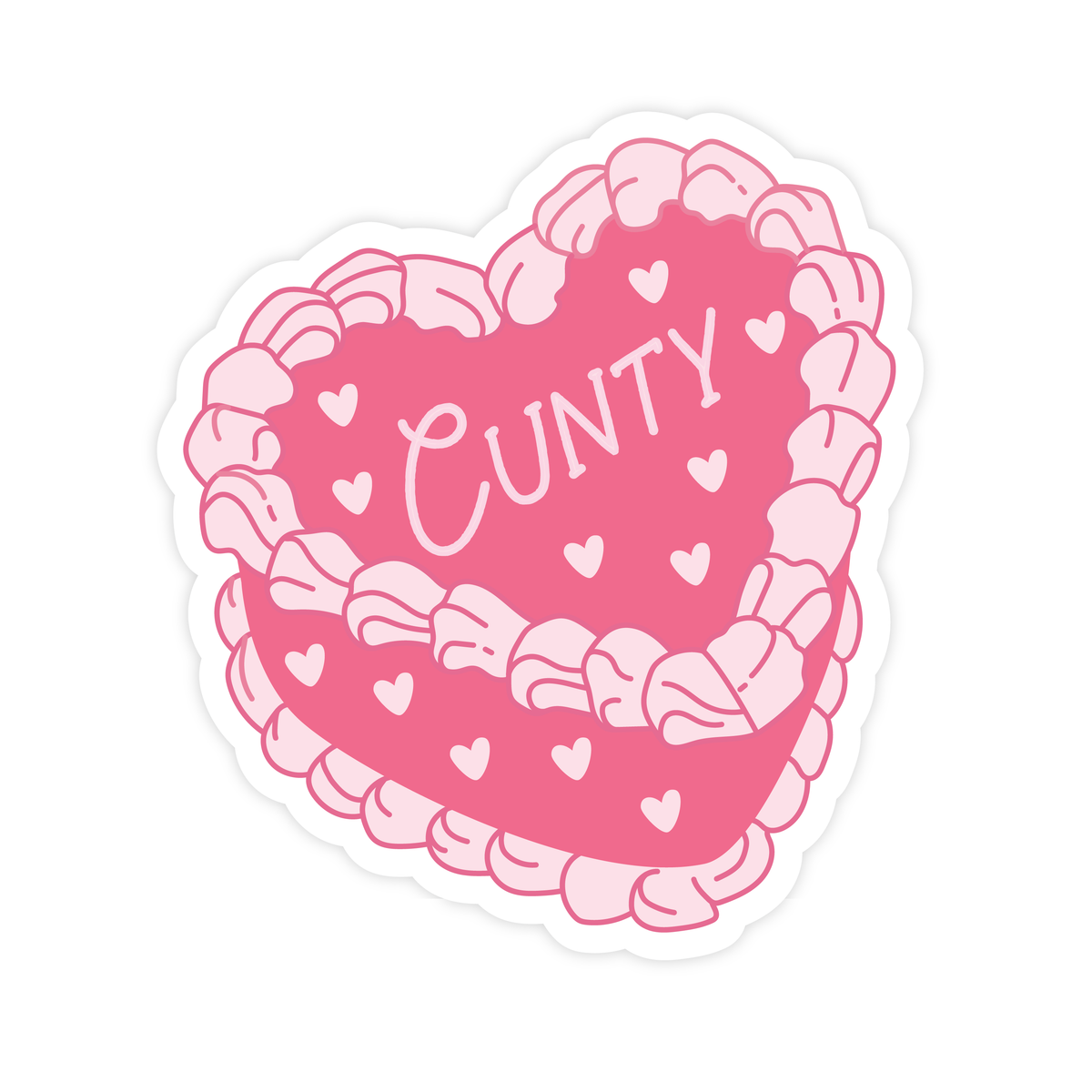 Cunty Heart Cake Sticker