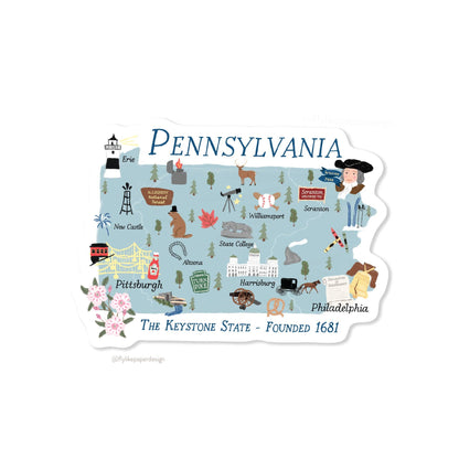 Pennsylvania Map Sticker