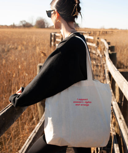 EMBROIDERED Tote Bag Canvas Feminism Women's Rights Totes