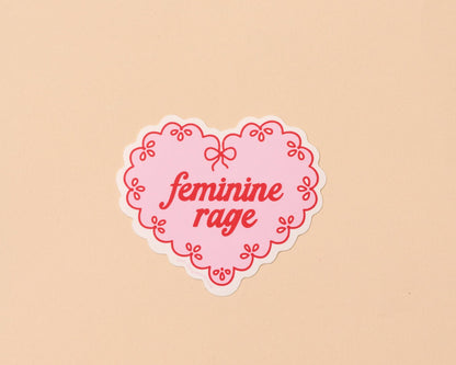 Vinyl Sticker by Your Gal Kiwi—Feminine Rage (Doily, Heart)