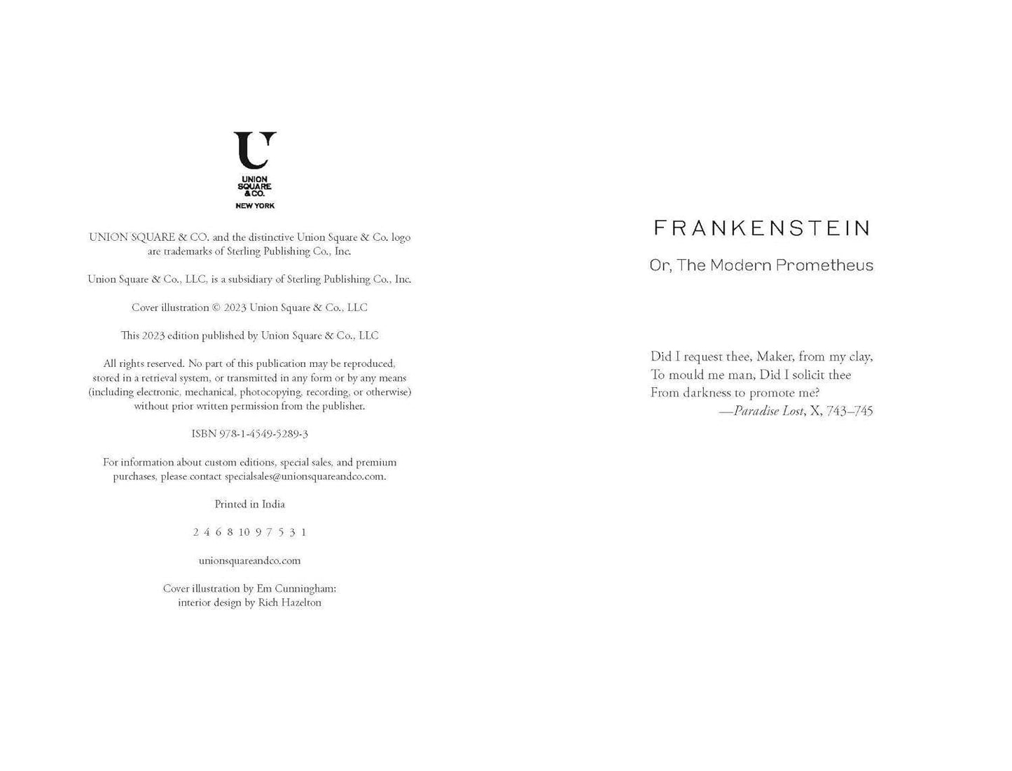 Frankenstein by Mary Shelley: Hardcover