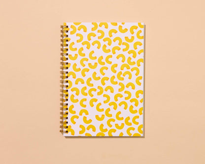 Letterpress A5 Lined Spiral Notebook—Macaroni and Cheese
