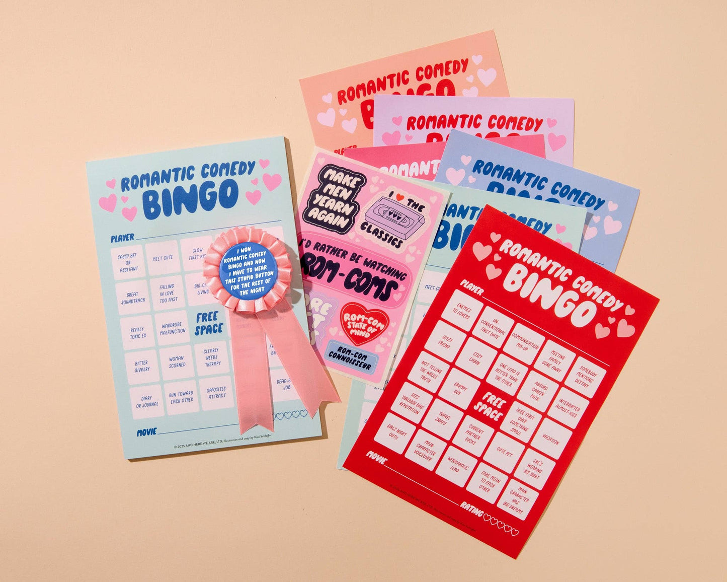 Cheesy Movie Bingo Game by Your Gal Kiwi—Rom-Com (Valentine)