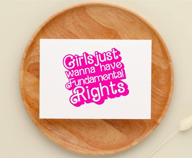 Girls Just Wanna Have Fundamental Rights Sticker - Feminist Empowerment