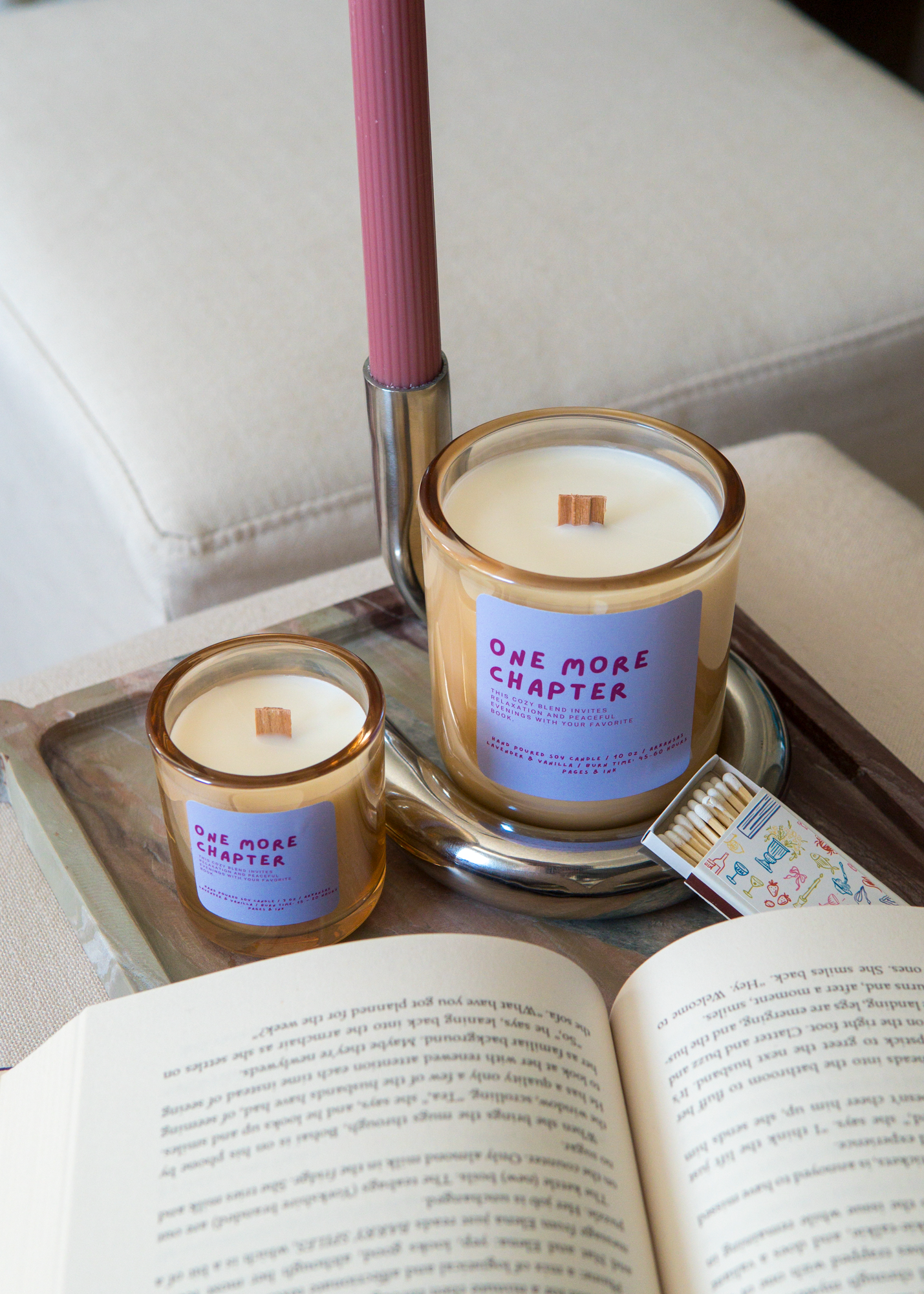 One More Chapter: Lavender & Vanilla Candle: 3 OZ