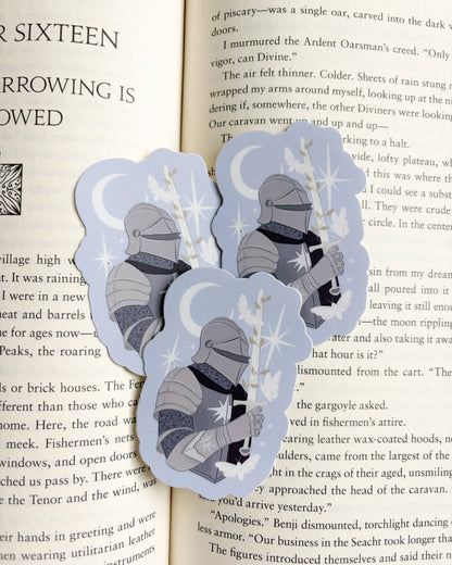 Knight and Moths Sticker