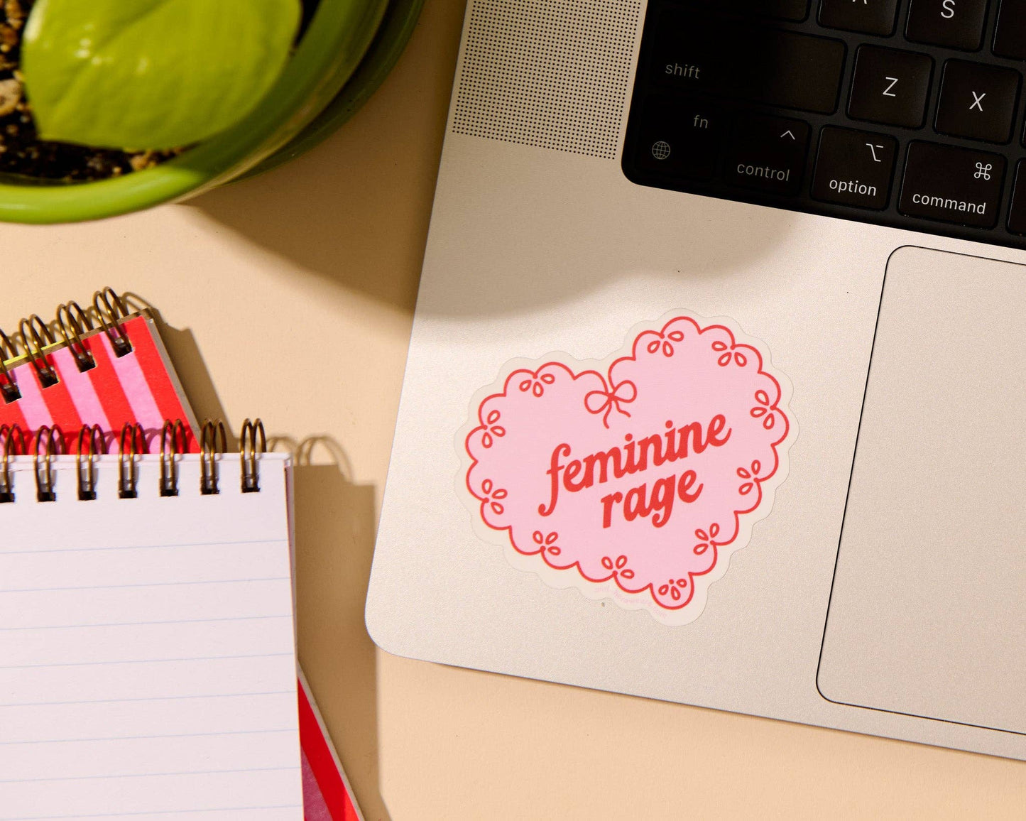 Vinyl Sticker by Your Gal Kiwi—Feminine Rage (Doily, Heart)