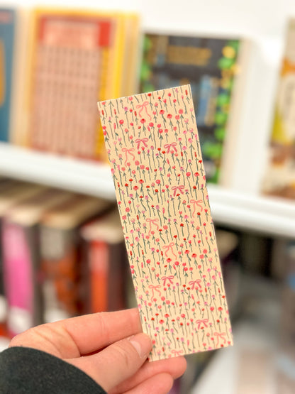 Pink Floral Paper Bookmark