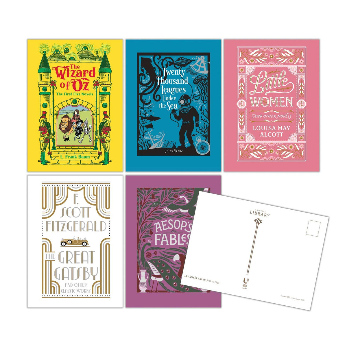 A Vintage Library: 50 Classic Book Cover Postcards