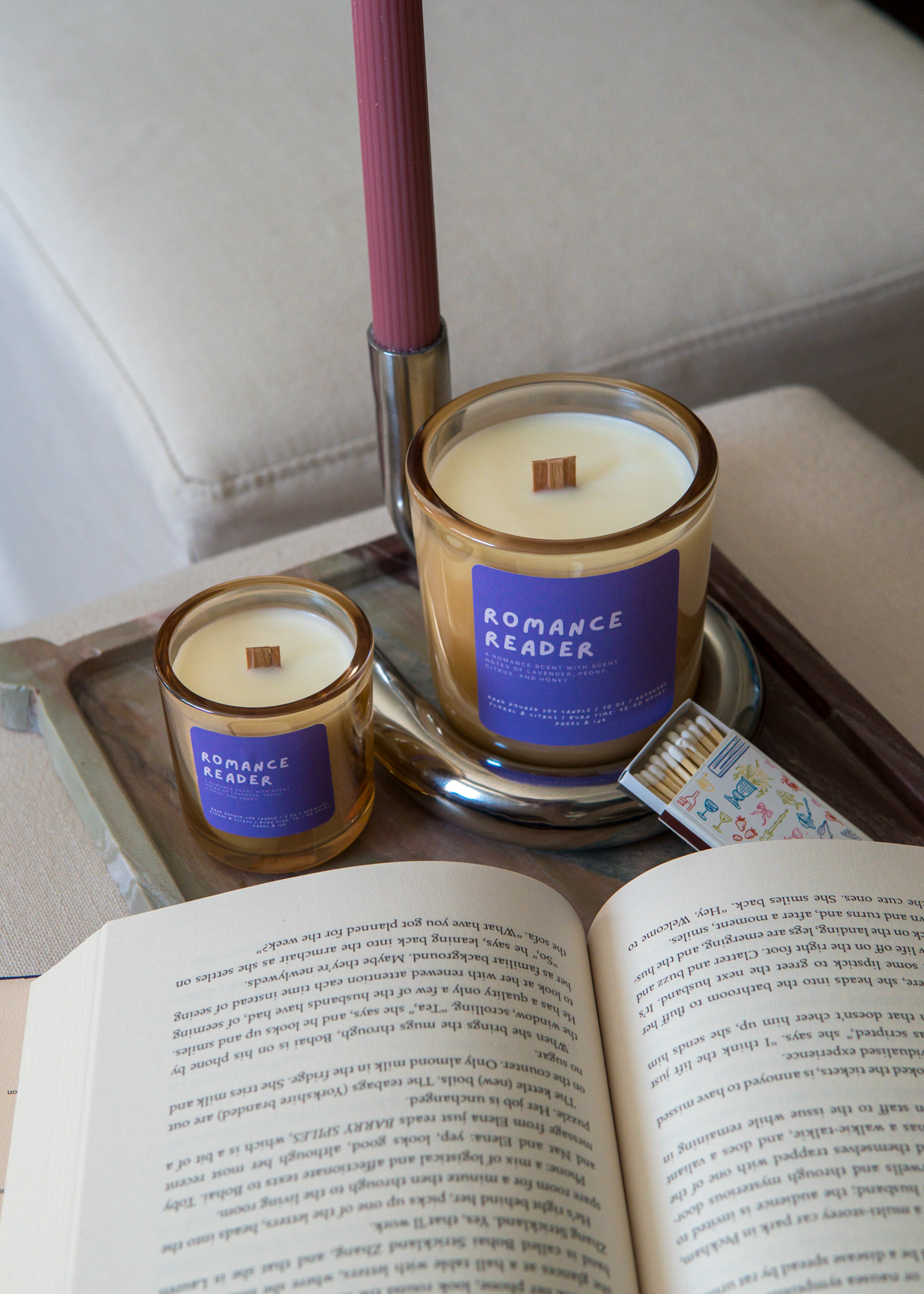 Romance Reader: Citrus & Floral Candle: 3 OZ