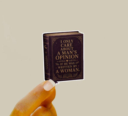 Bookish Feminist Quote Sticker – Vintage Hardcover Book Design (Waterproof Vinyl): 1.5 x 2.5 inches