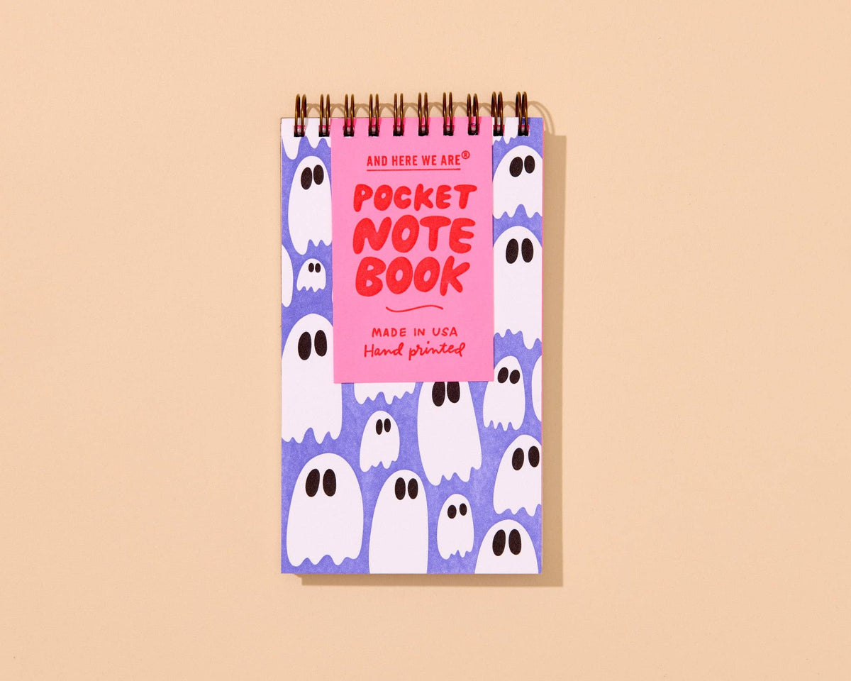 Letterpress Small Spiral Notebook—Ghosts, Ghouls (Halloween)