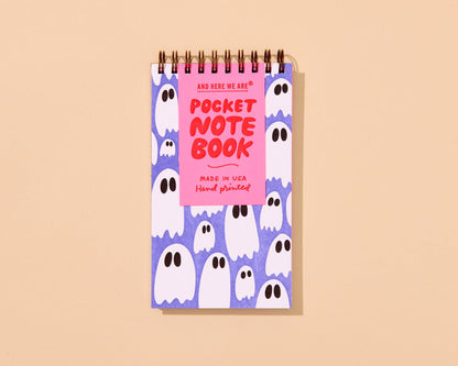 Letterpress Small Spiral Notebook—Ghosts, Ghouls (Halloween)