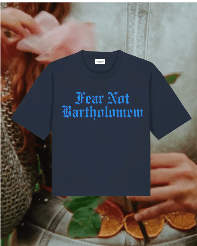 Fear Not Bartholomew 'Everyday' Tee | Rachel Gillig Knight and the Moth: Navy Blue / M