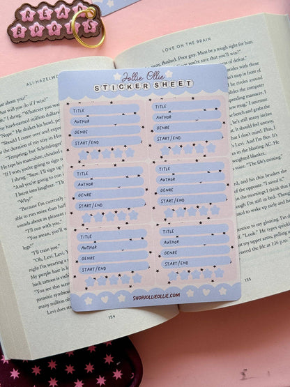 Blue Star Book Review Sticker Sheet