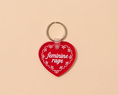 PVC Keychain by Your Gal Kiwi—Feminine Rage (Doily Heart)