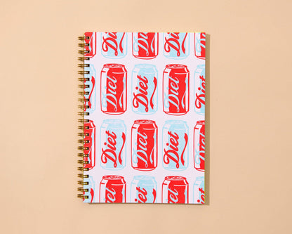 Letterpress A5 Spiral Notebook—Diet Soda (Modern, Warhol)