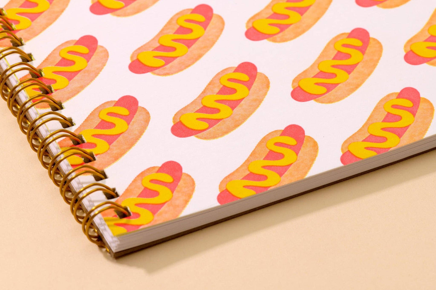 Letterpress A5 Spiral Notebook—Hot Dogs (Modern, Summer)
