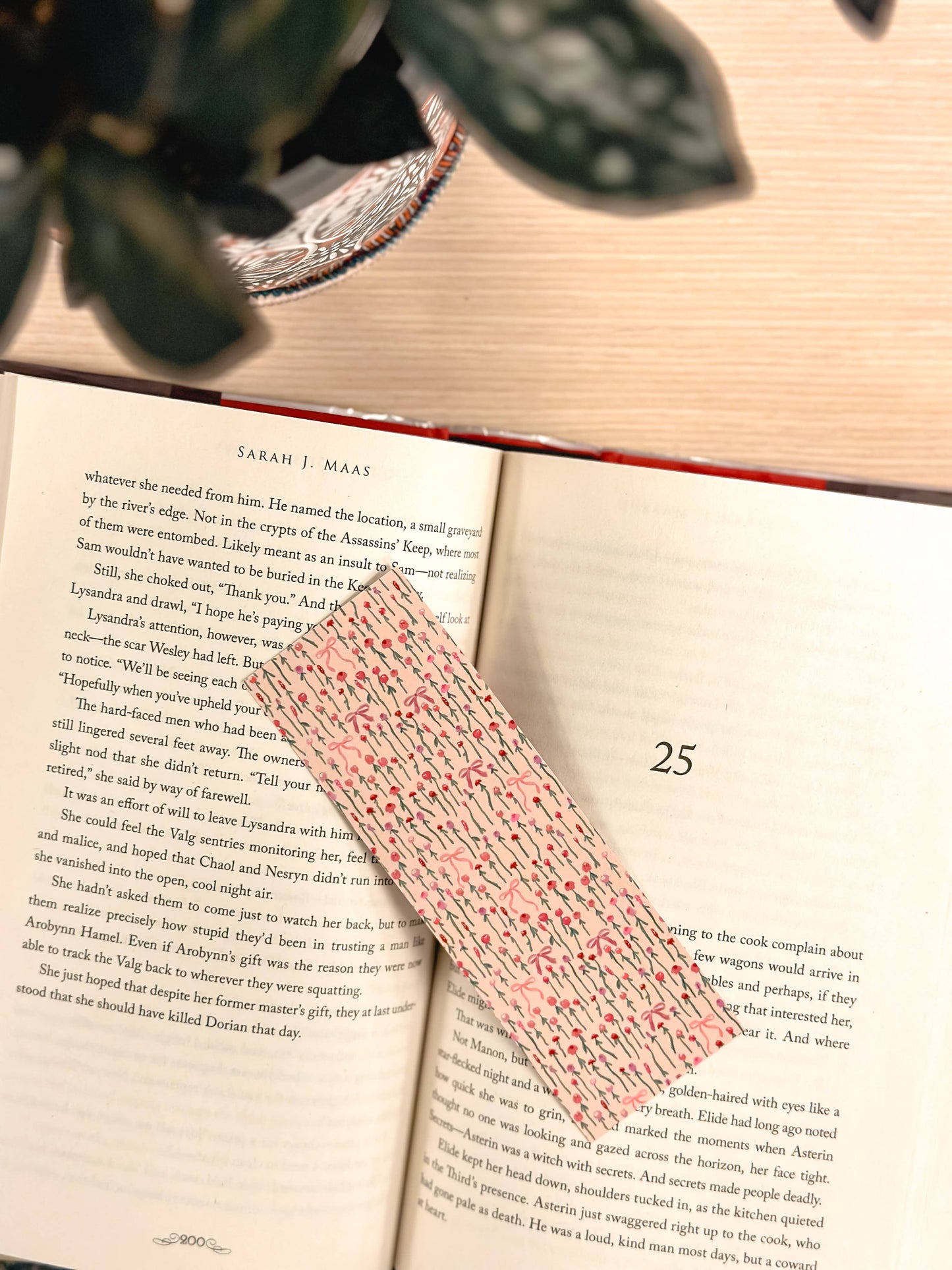 Pink Floral Paper Bookmark