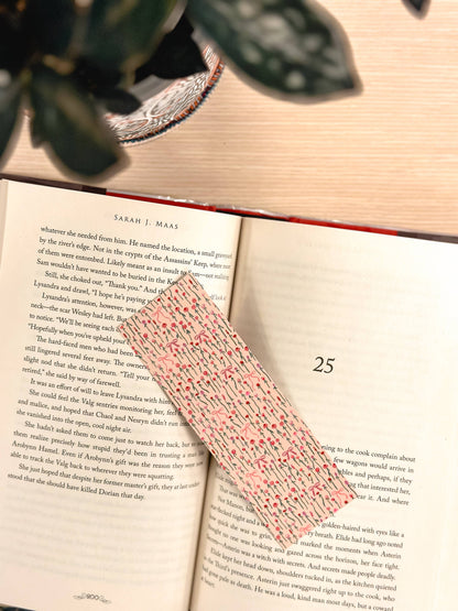 Pink Floral Paper Bookmark