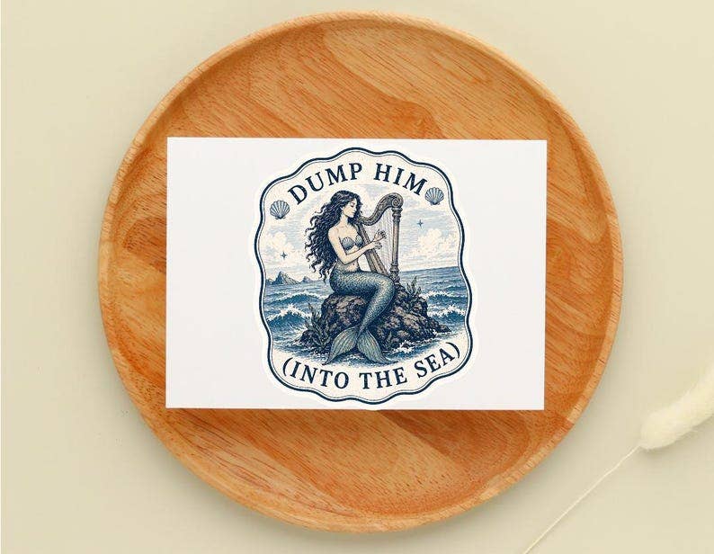 Siren Sticker – Vintage Mythology, Feminism, Dark Academia Art (Waterproof Vinyl)